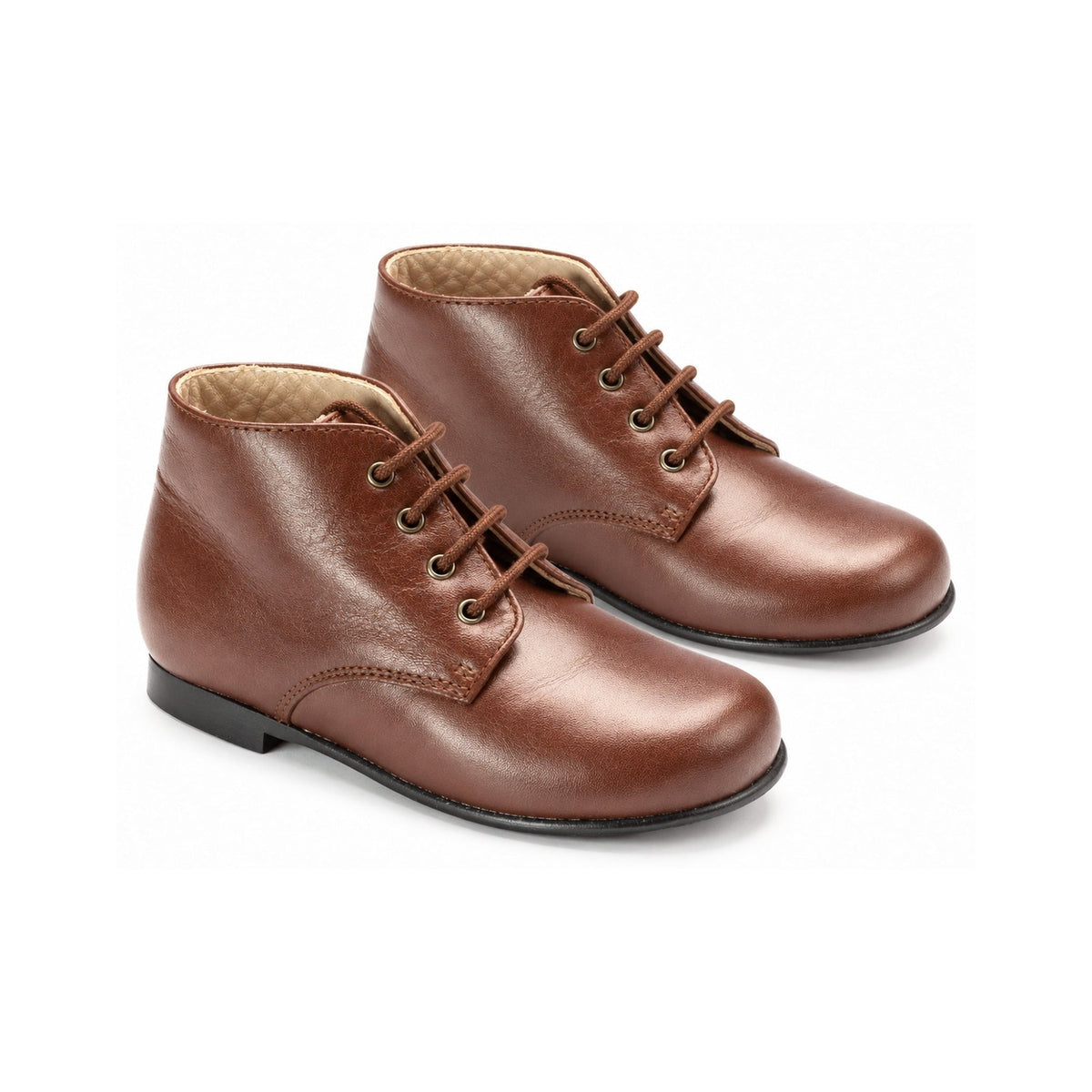 Brown Soft Leather Lace for Toddler by Beberlis