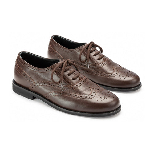 Brown Soft Leather Lace for Boy by London Kids