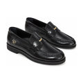 Black Polished Leather Girls Dress Loafer