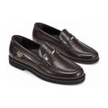 Brown Polished Leather Girls Dress Loafer