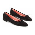 Black Suede Teens Bow Shoe